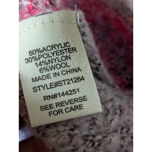 Boho Floral Knit Oversized Cropped Sweater Retro Pastels (Moon & Madison XS) - Picture 7 of 10